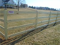 <b>5' h PT 4 board paddock with black vinyl coated mesh</b>